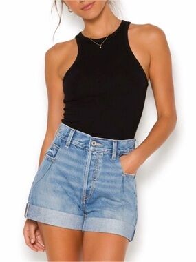 🆕 AGOLDE Rianne Sleeveless High Neck Bodysuit in Black / Size XS / NEVER WORN! 🖤